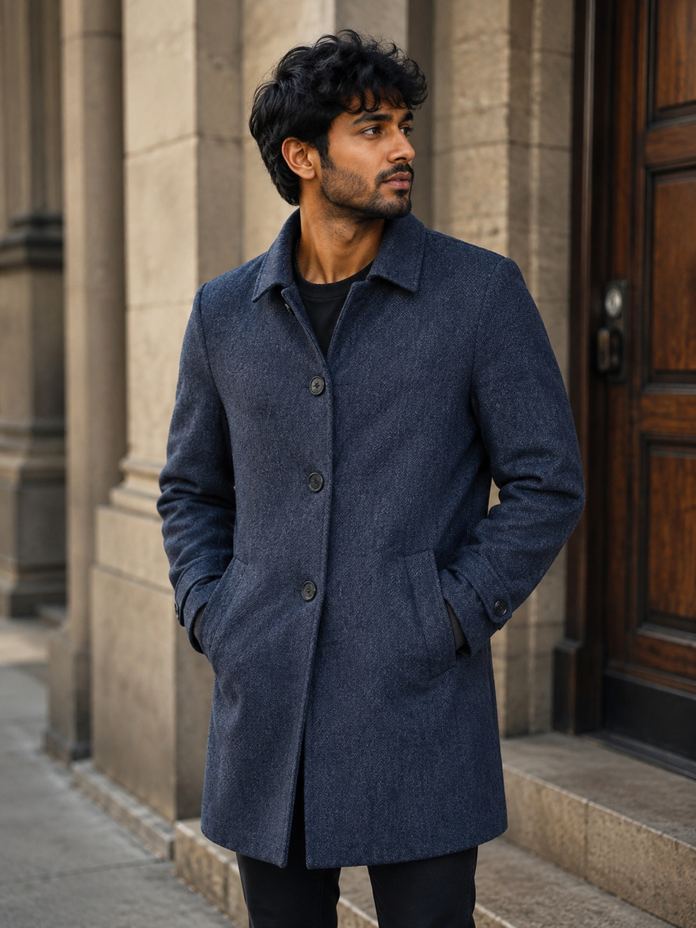 Topman Wool Blend Charcoal Gray Overcoat – Men’s US 40 / UK 40